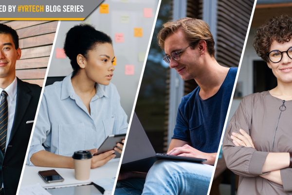 Collage of 4 young professionals