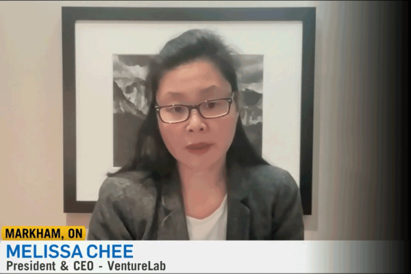 ventureLAB CEO Melissa Chee sits during an interview with CTV News