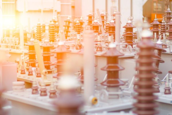 Transformer on a concrete floor