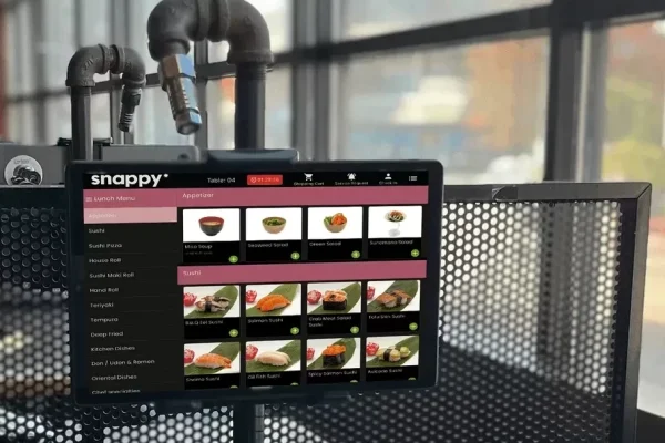 Snappy order-from-table interface visible on a tablet