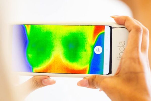 Smartphone with screening imagery on the screen