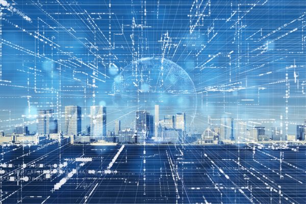 smart city and communication network concept