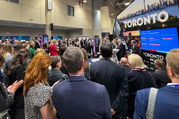 Opening ceremonies in Canadian Pavilion