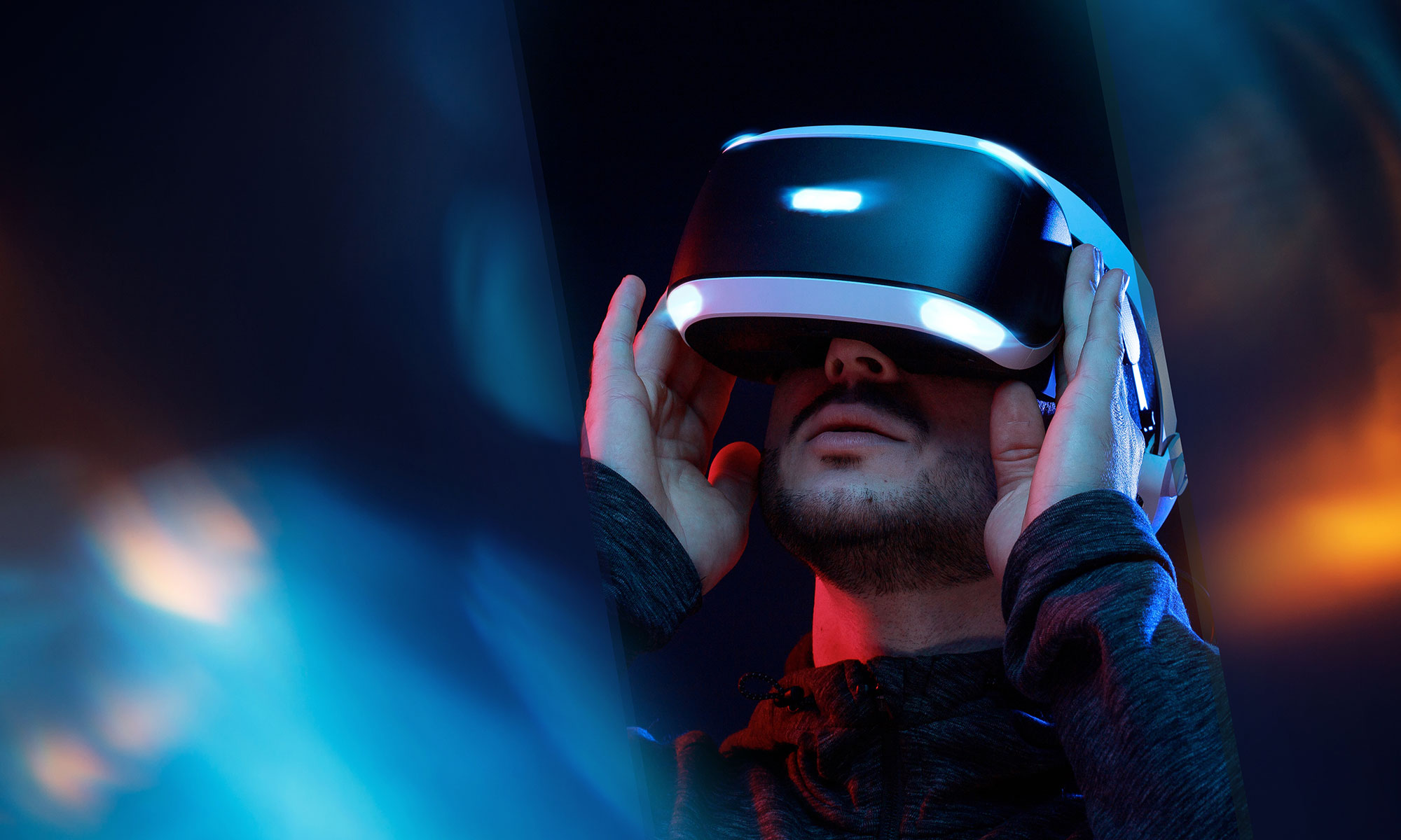 Man wearing VR headset