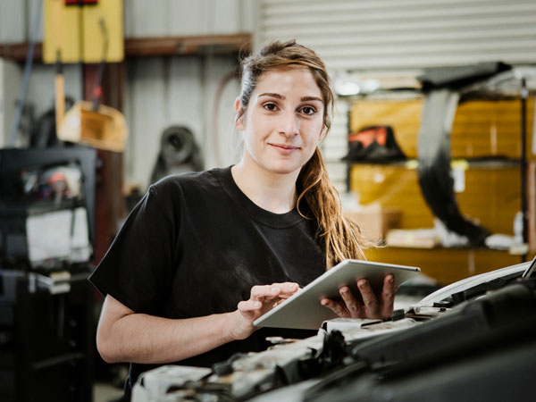 Student with a tablet