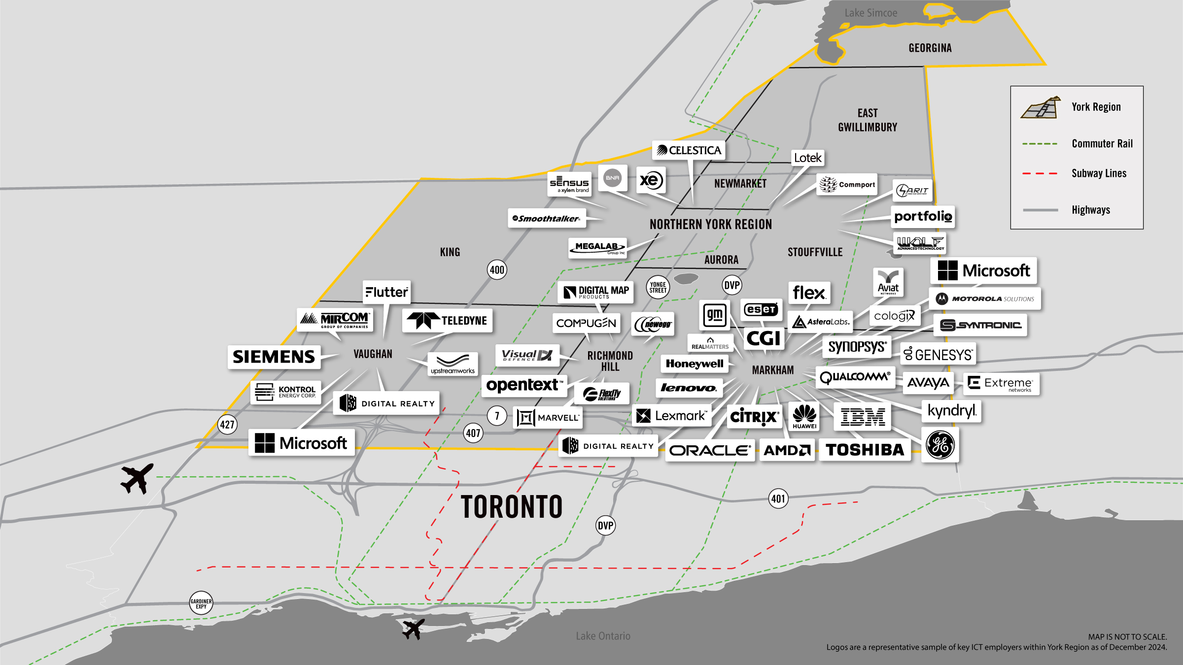 York Region ICT Logo Map
