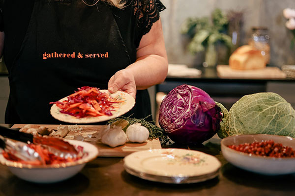 Food being served on a table